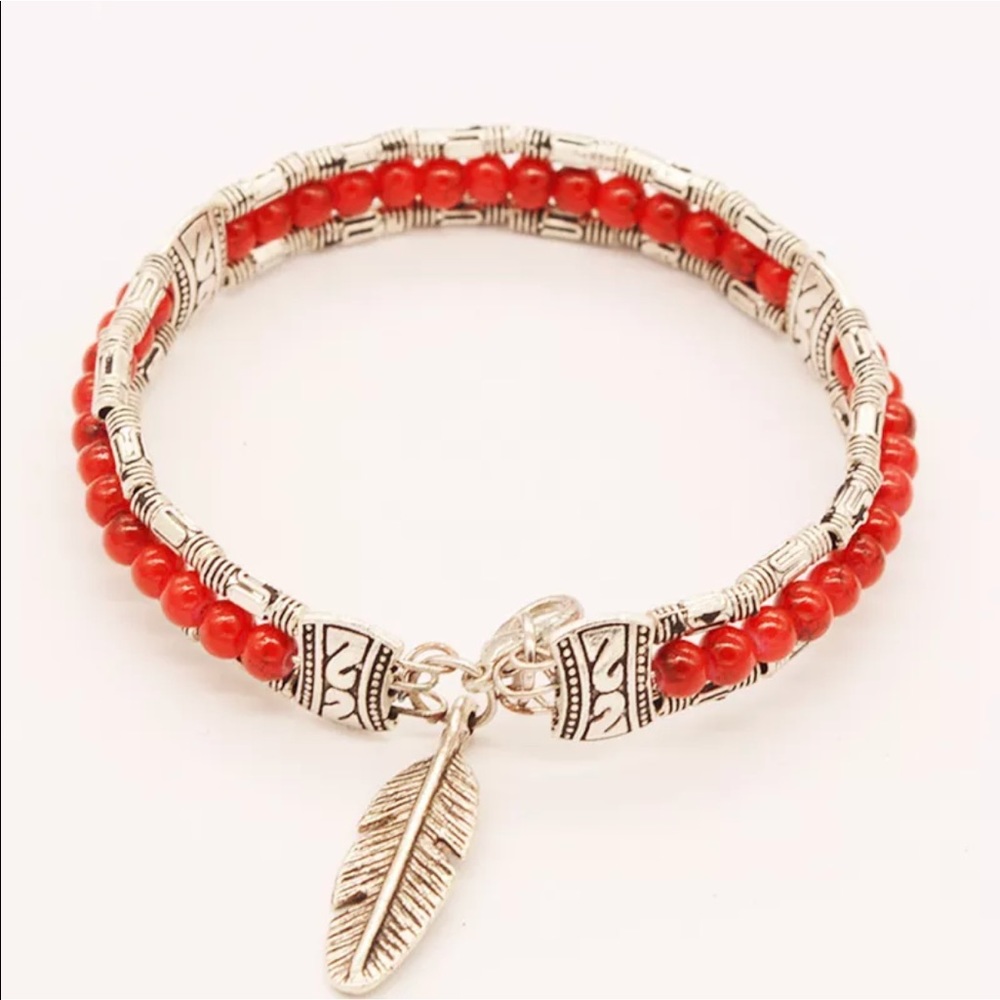 Boho Vintage Feather Bracelet